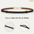 thumbnail image 6 of WHIPPY Women’s Skinny Leather Belts Adjustable Thin Waist Belts for Dresses Jeans 2 Pack, 6 of 7