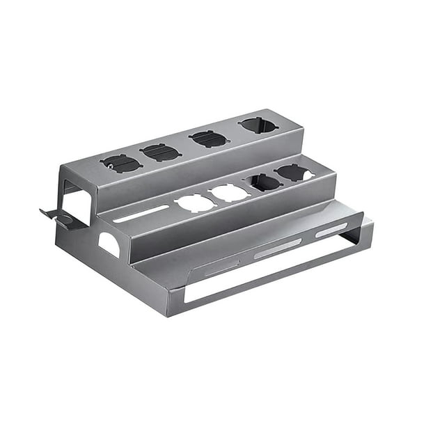 Soporte de almacenamiento para accesorios de rizador de pelo, soporte de pared, organizador de ahorro Gris