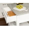 thumbnail image 4 of Linon Monett 2-Tier Mobile Serving Cart with Gray Granite Top, 27.75" Length, White, 4 of 11