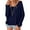 Navy, variant on PRETTYGARDEN Women's Oversized Sweaters Casual Long Sleeve Scoop Neck Pullover Tops Loose Cozy Knit Fall Outfits