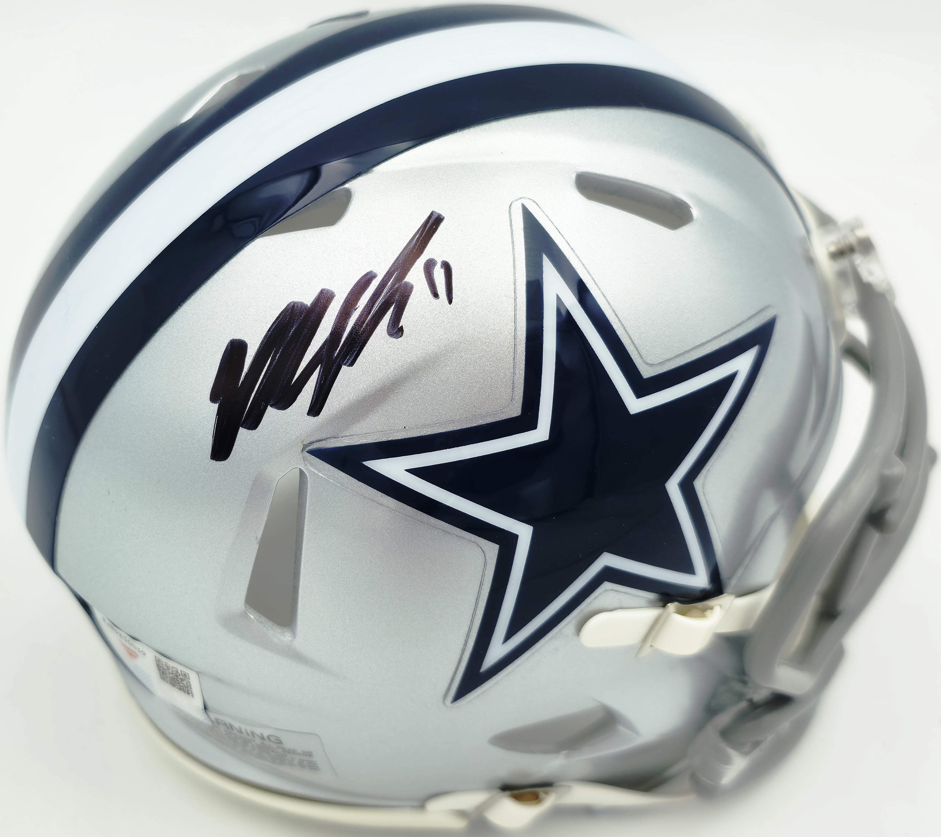 Micah Parson Autographed Dallas Cowboys Silver Speed Mini Helmet Fanatics Holo Stock #256993