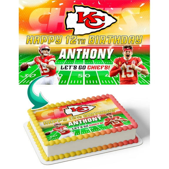 Patrick Mahomes Cake Image Topper Personalized Picture 1/4 Sheet (8"x10.5")