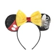 thumbnail image 4 of Diadema de Mickey con lazo de lentejuelas y lunares rojos y ondas, accesorios para el cabello de Mickey Mouse, horquilla Paradise Play, ropa cómoda, 4 of 6