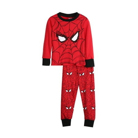 

Youweixiong Toddler Boys Long Sleeve Cartoon Spiderman Pajamas Sets Nightwear Round Neck Top Sweatshirt Pants 2Pcs Outfit