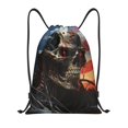 thumbnail image 1 of Fotbe Cyberpunk Skull American Flag Bolsa Mochila con Cordón Estampada, Bolsa de Gimnasio Deportiva, Bolsa Cinch, Bolsa con Cordón para Hombres y Mujeres-Medium, 1 of 6