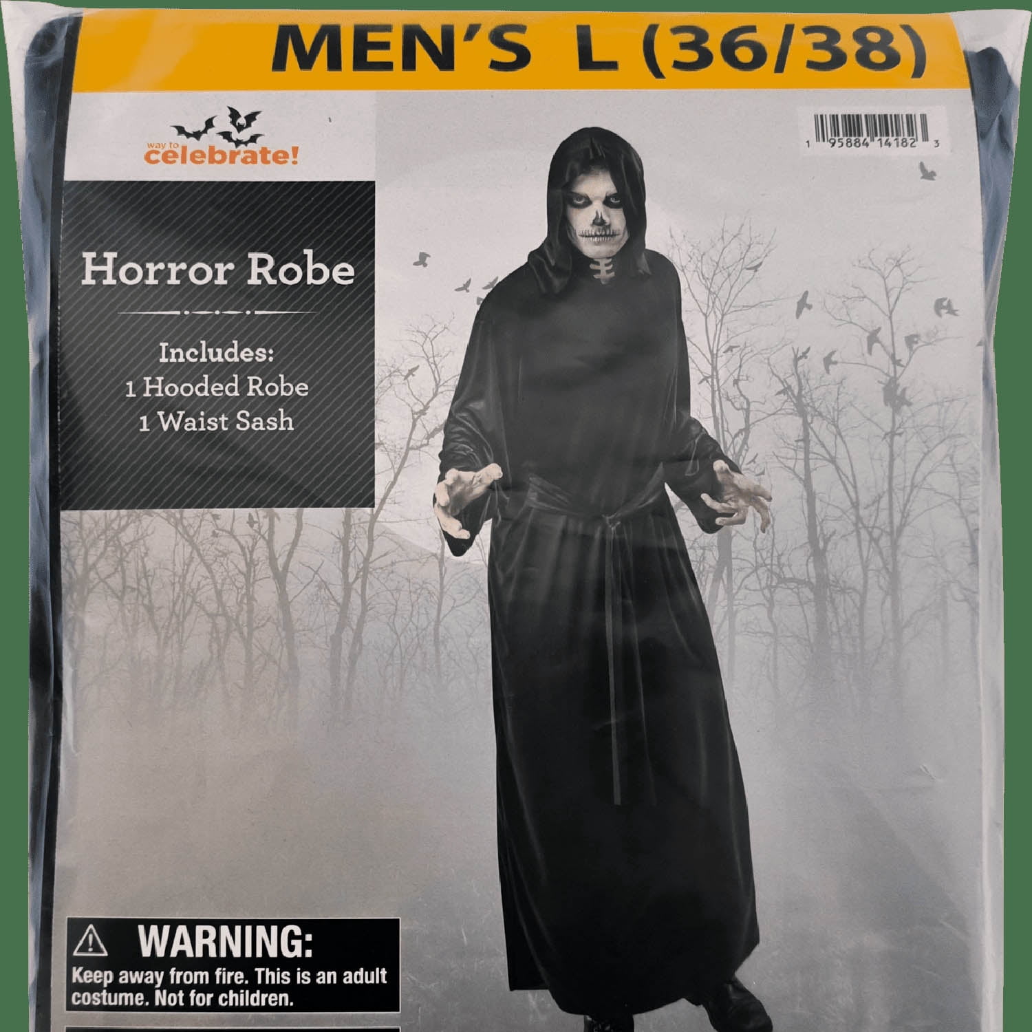 Horror Robe Costume Accessory for Adults, Black, M (32/34), Halloween by Way To Celebrate