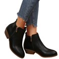 thumbnail image 6 of KEVCHE Womens Fall Winter Boots, Pointed Toe Side Zipper Heel, Comfortable Ankle Booties with Square Mid Heel for Daily Wear, Non-Slip Classic Boots, Stylish Pointed Toe Boots for Casual Outings, 6 of 7