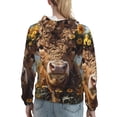 thumbnail image 7 of Haiem Cute Cow Sunflower Crown A for Women's Fashion Hoodies & Sweatshirts with Kangaroo Pocket,Hooded Sweatshirt with Eye-catching Drawstrings-XX-Large, 7 of 7