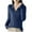 Navy, variant on Fengactive Women's Knitted Collared Sweaters Long Sleeve V-Neck Shirts Winter Pullover Tops