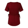 thumbnail image 4 of T-shirt de Maternité pour Femmes à Ourlet Régulier, Décontracté, Manches Courtes, Col Rond, Basique, Allaitement, Haut T-Shirt, 4 of 5