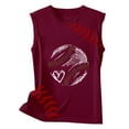 thumbnail image 4 of MESSUEN Sleeveless Tank Tops for Women Loose Fitting Tank Tops for Women Crew Neck Raglan Baseball Tank Tee Cute T Shirts Vest Casual Summer Outfits for Women Shirts Women Red 3XL, 4 of 4