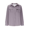 thumbnail image 3 of WCJM Swim Shirts for Woman Women Shirts Women's Long Sleeve V Neck Solid Color Cardigan Shirt Casual Fit Shrinkable Sleeve T Shirt Tops, 3 of 6