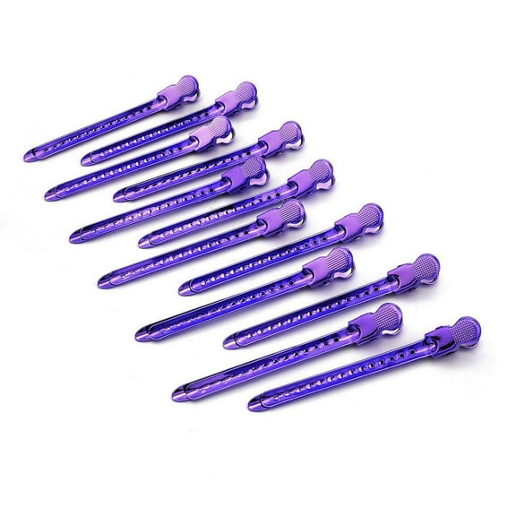 Hair Clips | 12 Pieces Hair Clips For Styling And Sectioning | Professional Hair Clips For Women Thick and Thin Hair (12Pack), Stainless Steel (Purple)