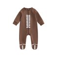 thumbnail image 2 of Musuos Baby Jumpsuits Long Sleeve Round Neck Zipper Rompers Newborn Boys Girls Football Outfit, 2 of 10