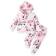 thumbnail image 1 of Odeerbi 3M-3Y Conjunto de Algodón Para Niñas Capucha Con Flores Pantalones de Chándal Dos-Conjunto de Dos Piezas Cuello Redondo Manga Larga Sudaderas Ropa de Casa, 1 of 3