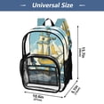 thumbnail image 3 of Iauyy Clear Backpack Heavy Duty PVC Transparent Backpack for College Workplace, Linocut Ship, 3 of 8