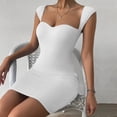 thumbnail image 4 of Blmnix Sexy Dresses Dresses for Women Slip Dress Bodycon Dresses Petticoat Sleeveless White Mini Sweetheart Adjustable Waist Summer Dresses Casual,M, 4 of 7