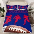 thumbnail image 2 of jejeloiu Football Gamer Silhouette Twin Sheet Sets,Rugby Ball Games Bedding For Boys Teens 3pcs, 2 of 7