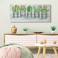thumbnail image 2 of Stupell Industries Succulent and Cactus Jars with Plant Life Puns Canvas Wall Art Design by Cindy Jacobs, 20" x 48", 2 of 4