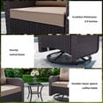 thumbnail image 4 of ALAULM 3PCS Outdoor Conversation Sets with 19" Smokeless Stove, Outdoor Swivel Glider Chair with Glass Top Side Table, Fire Pit Comes with Waterproof Cover and Fire Poker, for Porch Backyard, Sand, 4 of 7