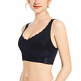 thumbnail image 4 of qolati Womens Kendally Comfy Corset Bra Front Crosses Side Buckle Everyday Bras Wireless Push Up Lace Bras Sports Bras, 4 of 5