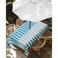 thumbnail image 3 of Outdoor Tablecloth with Umbrella Hole, Colorful Stripe Spillproof Waterproof Outdoor Table Cover, Modern Teal Blue Green Vertical Striped Patio Tablecloths for Party Picnic Camping, Rectangle 52"x70", 3 of 9