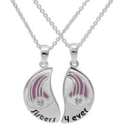 Trolls Girls/ Tween Silver-Plated "Sisters 4 Ever" Pendants Set, 18" Chain