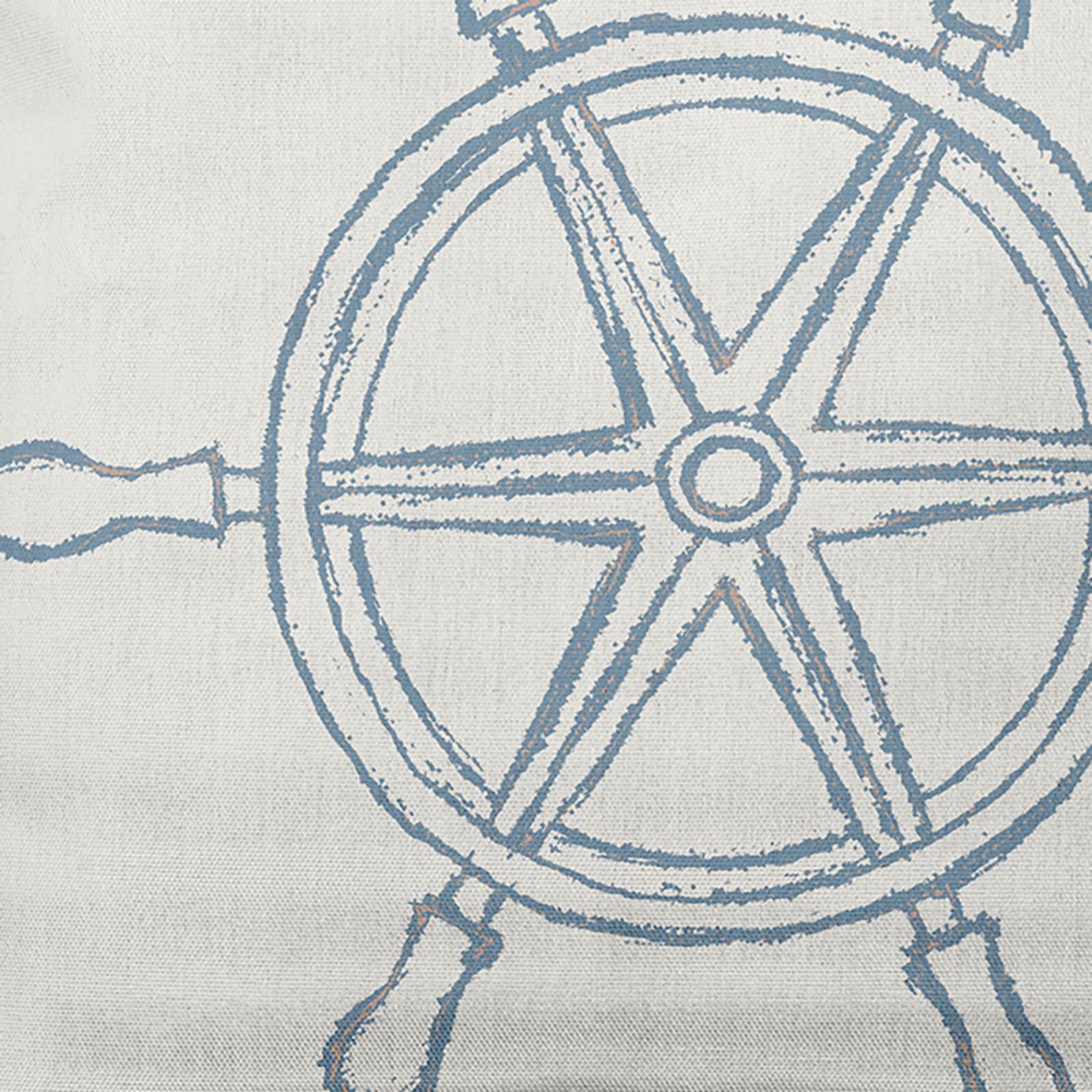 E by Design Large Ship Wheel Nautical Indoor/Outdoor Lumbar Throw Pillow