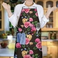 thumbnail image 6 of Pioneer Flower Floral Print Pattern Apron-Garden Aprons for Women with Pockets-Cotton Linen Waterproof Kitchen Cooking Gardening Aprons Adjustable for Kitchen,Cooking,BBQ and Salon 33x27 Inch, 6 of 7