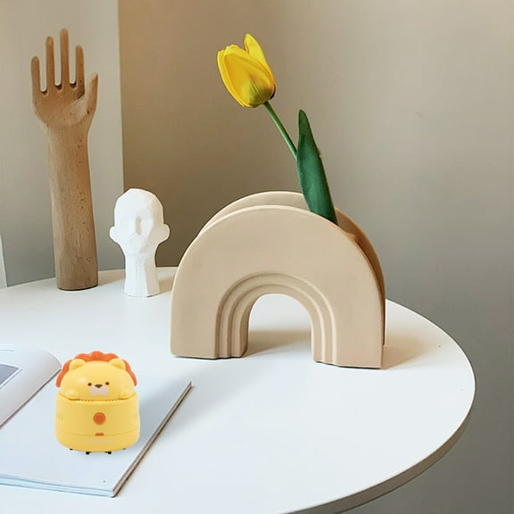 Oggfader Mattress Vacuum Cleaner uv sanitizing Desktop Vacuum Cleaner Mini Desktop Duster Computer Keyboard Car Vacuum Cleaner Gift Suitable For Home School Office Battery Yellow