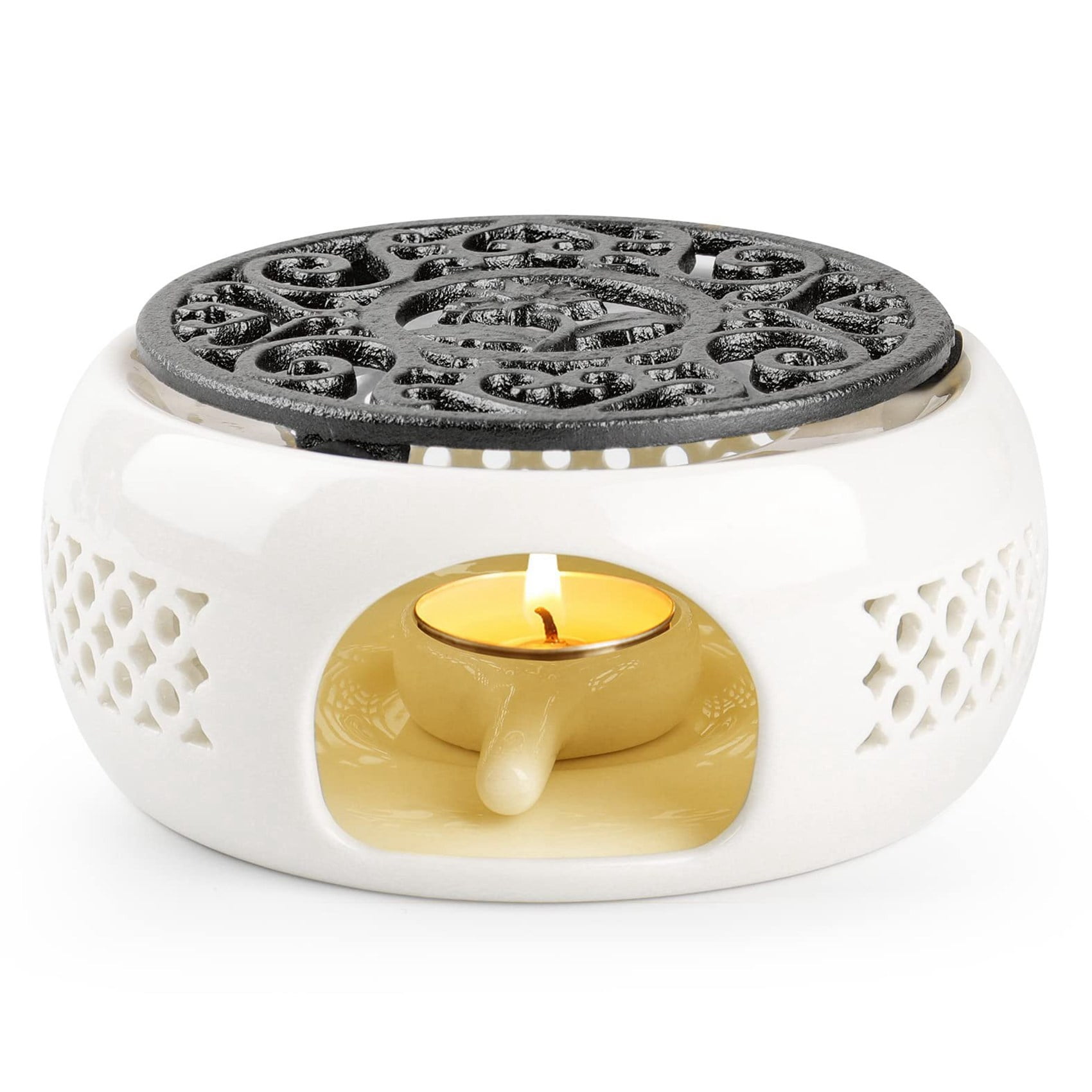 Tea Warmer Ceramic Teapot Warmer Hollow Carved Design, Porcelain Tea