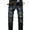 109Black, variant on Men's Ripped Distressed Destroyed Slim Fit Straight Leg Denim Jeans