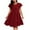 Wine, variant on CFLVAEK Plus Size Dresses for Women Casual Short Sleeve T Shirt Dress Crewneck Tiered Summer Dress Solid Color A Line Midi Dress Wine L