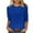 Blue, variant on aidice Womens T Shirts Eyelet Round Neck 3/4 Sleeve Tops Comfy Fitting Casual Solid Color Tee Shirts
