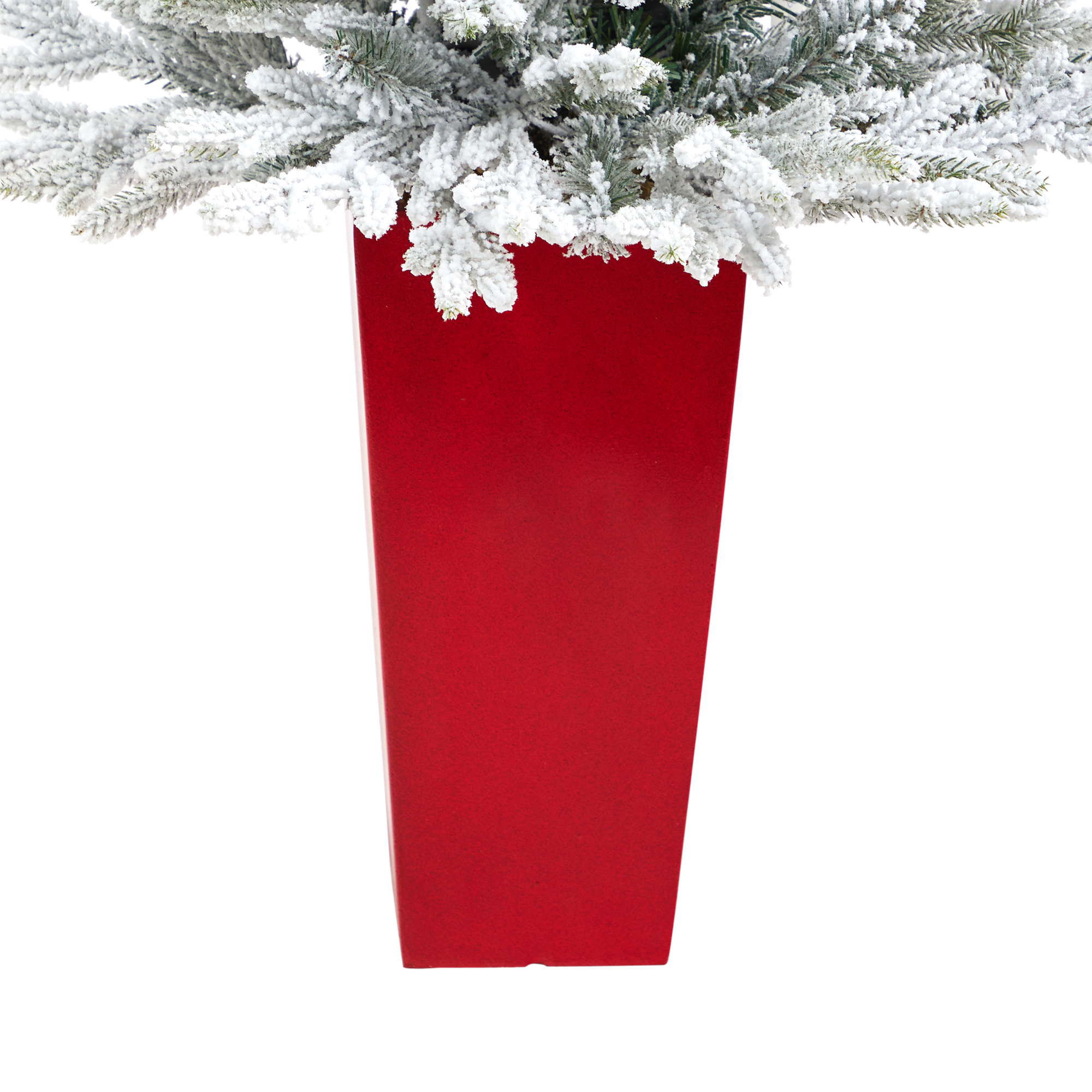 Nearly Natural 4' Flocked Fraser Fir Artificial Christmas Tree, Prelit with 200 Lights