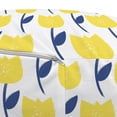 thumbnail image 3 of Tulip Pouf Cover with Zipper, Flower Branches Spring Flourishing Beauty Fragrance, Soft Decorative Fabric Unstuffed Case, 30" W X 17.3" L, Night Blue and Mustard, by Ambesonne, 3 of 5