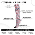 thumbnail image 3 of Lsque Birds Flowers Pattern Sport Compression Socks for Men & Women 15-20 mmHg Knee High Nurse Pregnant Running Medical and Travel Athletic, 3 of 6