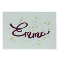 thumbnail image 1 of Emma Cutting Board, Feminine Letters Arrangement Handwritten Girl Name Curves and Swirls, Decorative Tempered Glass Cutting and Serving Board, Small Size, Purple and Mustard, by Ambesonne, 1 of 1