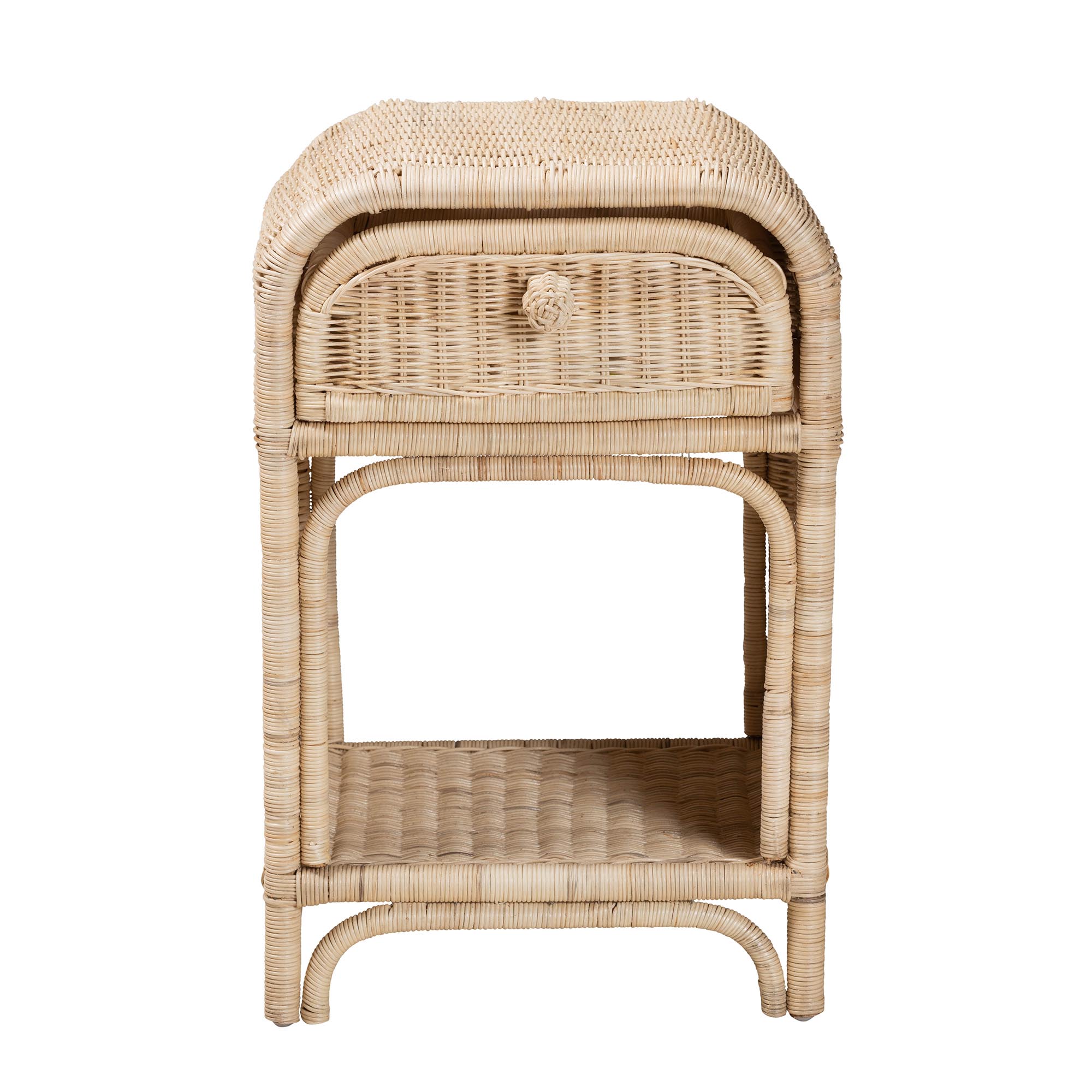 bali & pari Magni Rattan BOHO Nightstand, 1-Drawer, Natural Brown