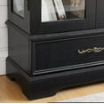thumbnail image 5 of Lighted Curio Cabinet 47" H China Cabinet with Tempered Glass Doors, 3-Tier Adjustable Shelves and Acrylic Mirrored Back Pane, Glass Display Cabinet for Living Room (Black), 5 of 9