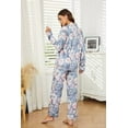 thumbnail image 2 of LYCY Womens Pajama Sets Floral Print, Long Sleeve Button Down Pajamas Set for Women Soft Sleepwear Pjs 2 piece Loungewear, (Grey Floral, Medium), 2 of 6