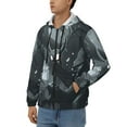 thumbnail image 3 of Wukai Forest Black Ghost Warrior Print Men's Zip-Up Hoodie,Fleece Full-Zip Hoodie for Men, Hooded Sweatshirt-Small, 3 of 5