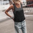 thumbnail image 4 of Zedker Tank Tops for Women V Neck Sleeveless Sequin Satin Silk Sparkly Summer Basic Dressy Casual Blouses Black Plus L, 4 of 8