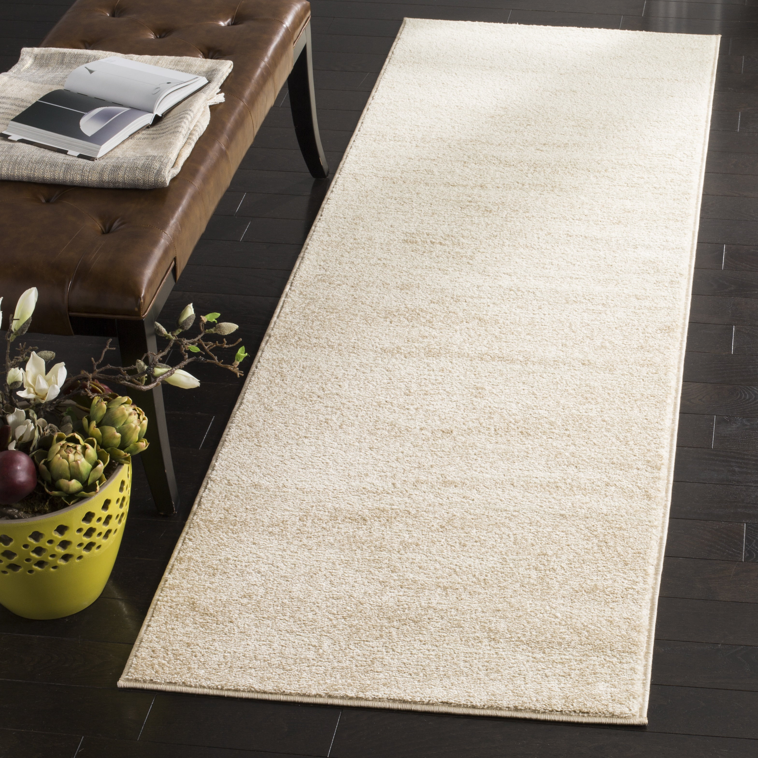 SAFAVIEH Adirondack Esmond Striped Runner Rug, Champagne/Cream, 2'6" x 18' - Modern Design, Champagne & Cream, Ideal for Living Room, Bedroom, Dining Space, Entryway, Hallway, Kitchen