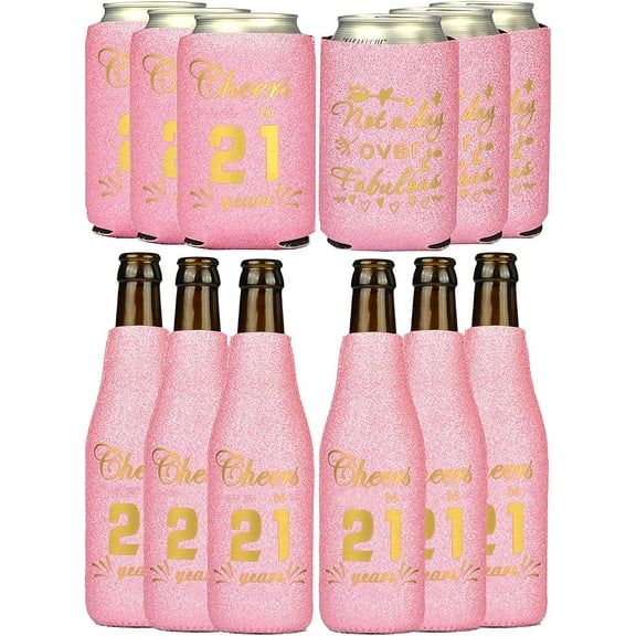 MEANT2TOBE Pink 21st Birthday Party Supplies & Gifts for Women - Can Coolers, Decorations & Favors