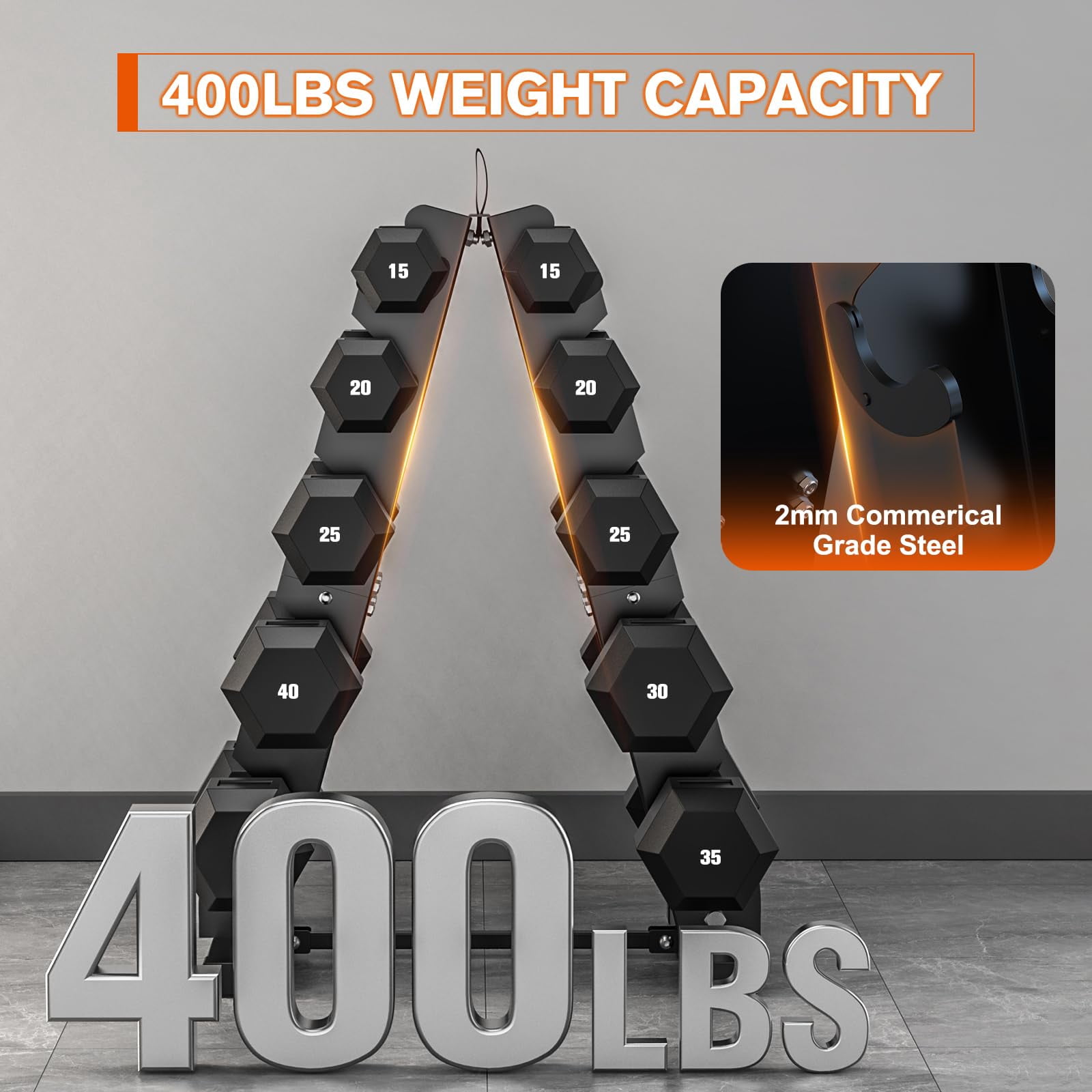 Dumbbell Rack Stand Only  Heavy Duty A-frame Storage 5 Tier Steel Holder For Home Gym Space Saver