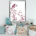 thumbnail image 3 of Beautiful Pink Birds Sitting On Flowering Branches 20 in x 20 in Framed Painting Canvas Art Print, by Designart, 3 of 4