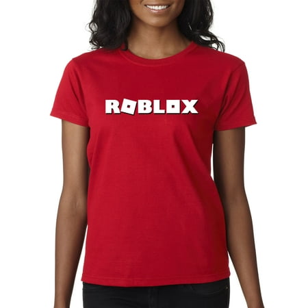 New Way 923 Womens T Shirt Roblox Logo Game Accent Large Red - roblox logo shirt