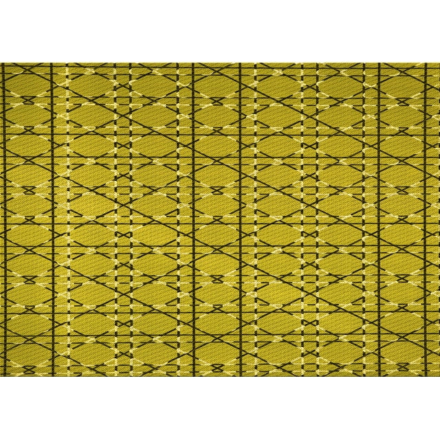 Ahgly Company Tapis d'Intérieur Lavables en Machine Rectangle Transitionnel Vert Jaune Foncé, 8' x 10'