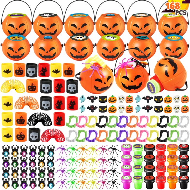 Halloween Party Favors OCHIDO, 168 unidades, calabazas precargadas para niños